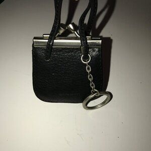 90s new Nine West Kiss Coin Purse Leather Handbag Keychain